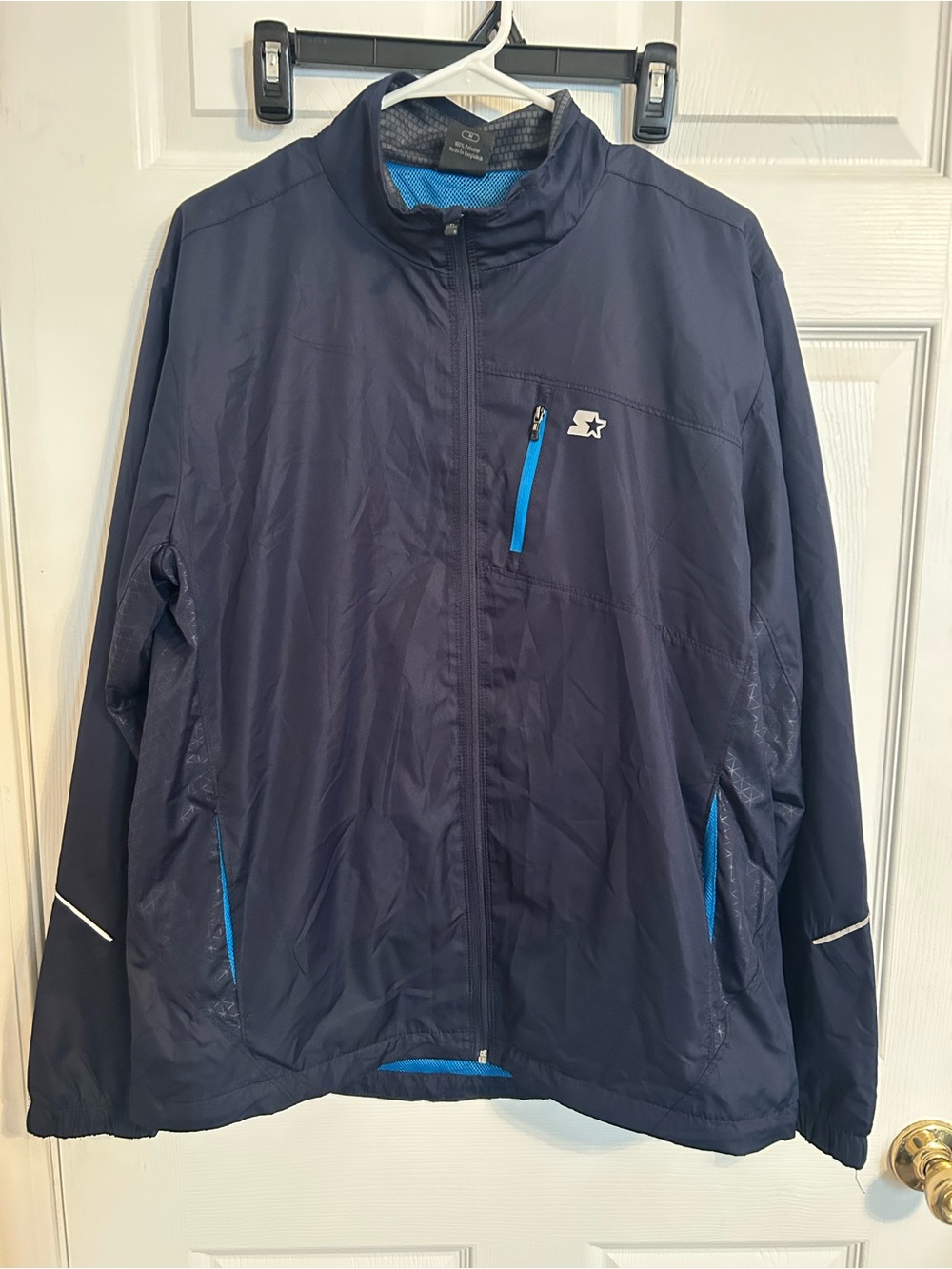STARTER Men's Navy Jacket with Bright Blue Trim